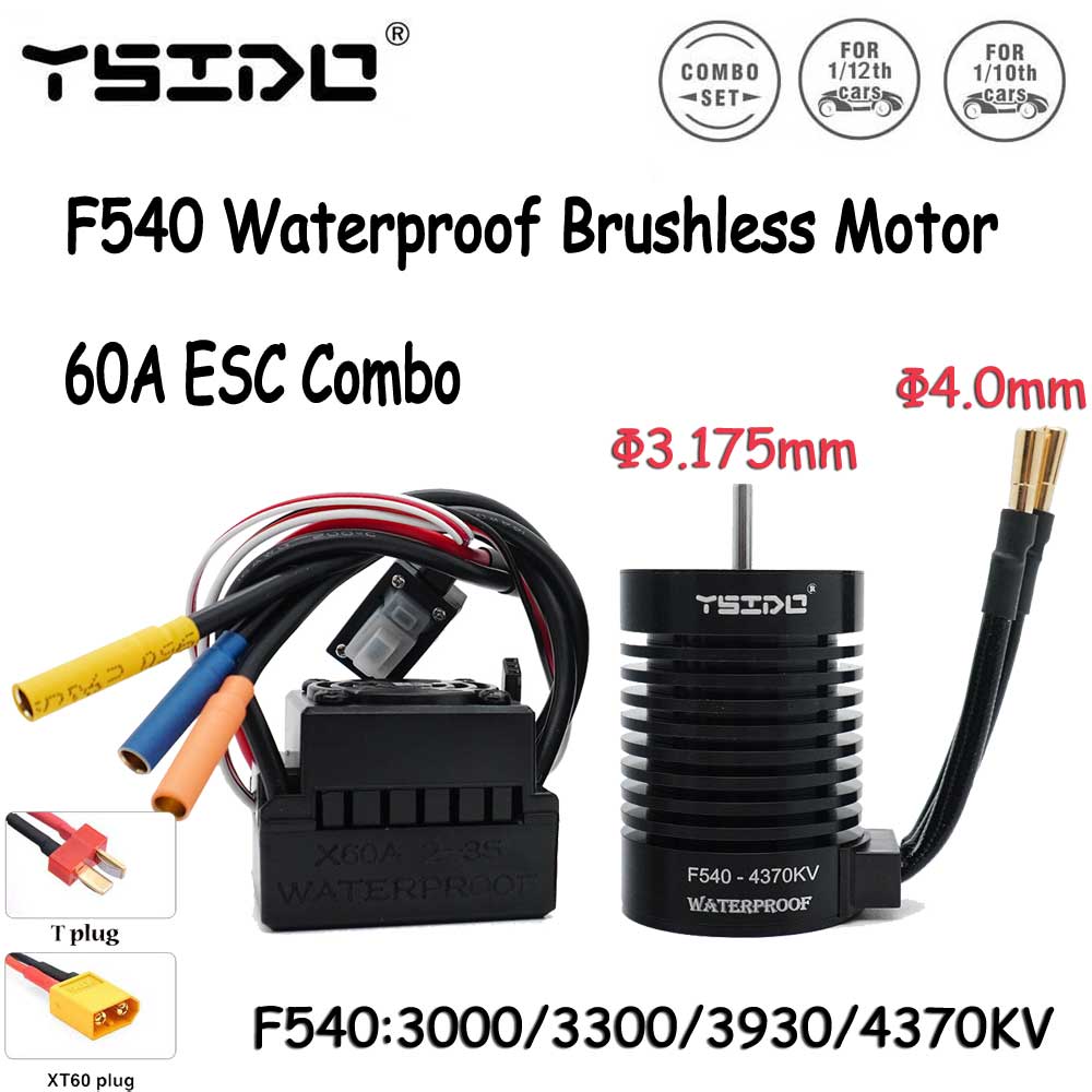 Esc Waterproof 60A - Bezszczotkowy, wodoodporny silnik bezczujnikowy F540 3000/3300/3930/4370KV