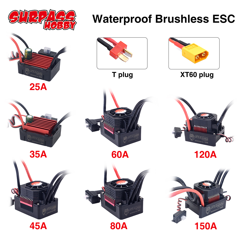 SURPASSHOBBY ESC 150A 80A 120A – Esc Waterproof 60A recenzja i cena