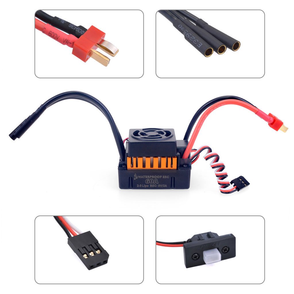 1/10 1/12 1/14 RC część wodood – Esc Waterproof 60A recenzja i cena
